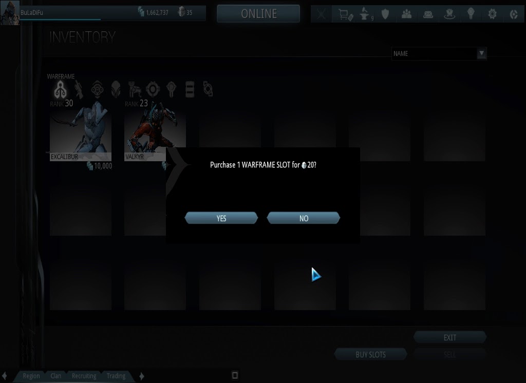 warframe slots free warframe slots free
